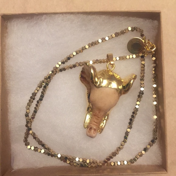 LAST ONE! 14K Gold Dipped Vegan Elephant Pendant - Picture 8 of 8